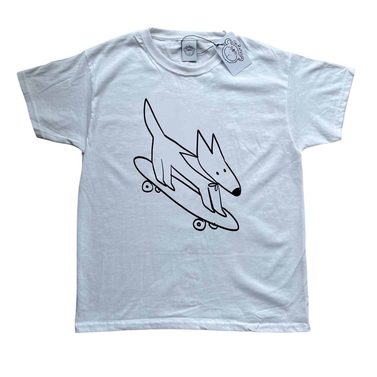 Skater dog black print Tee