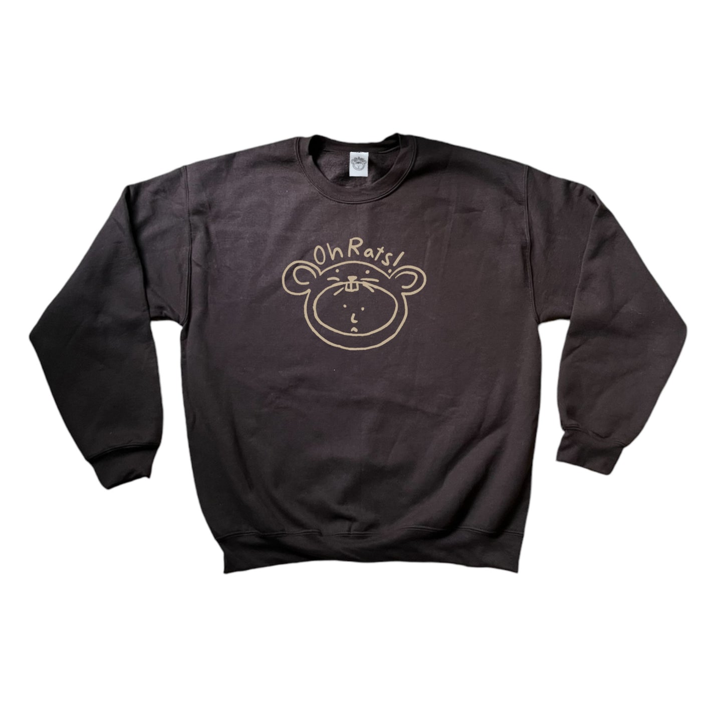 Beige on Brown Oh Rats! logo sweatshirt