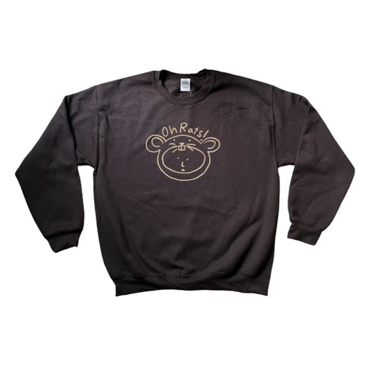 Beige on Brown Oh Rats! logo sweatshirt