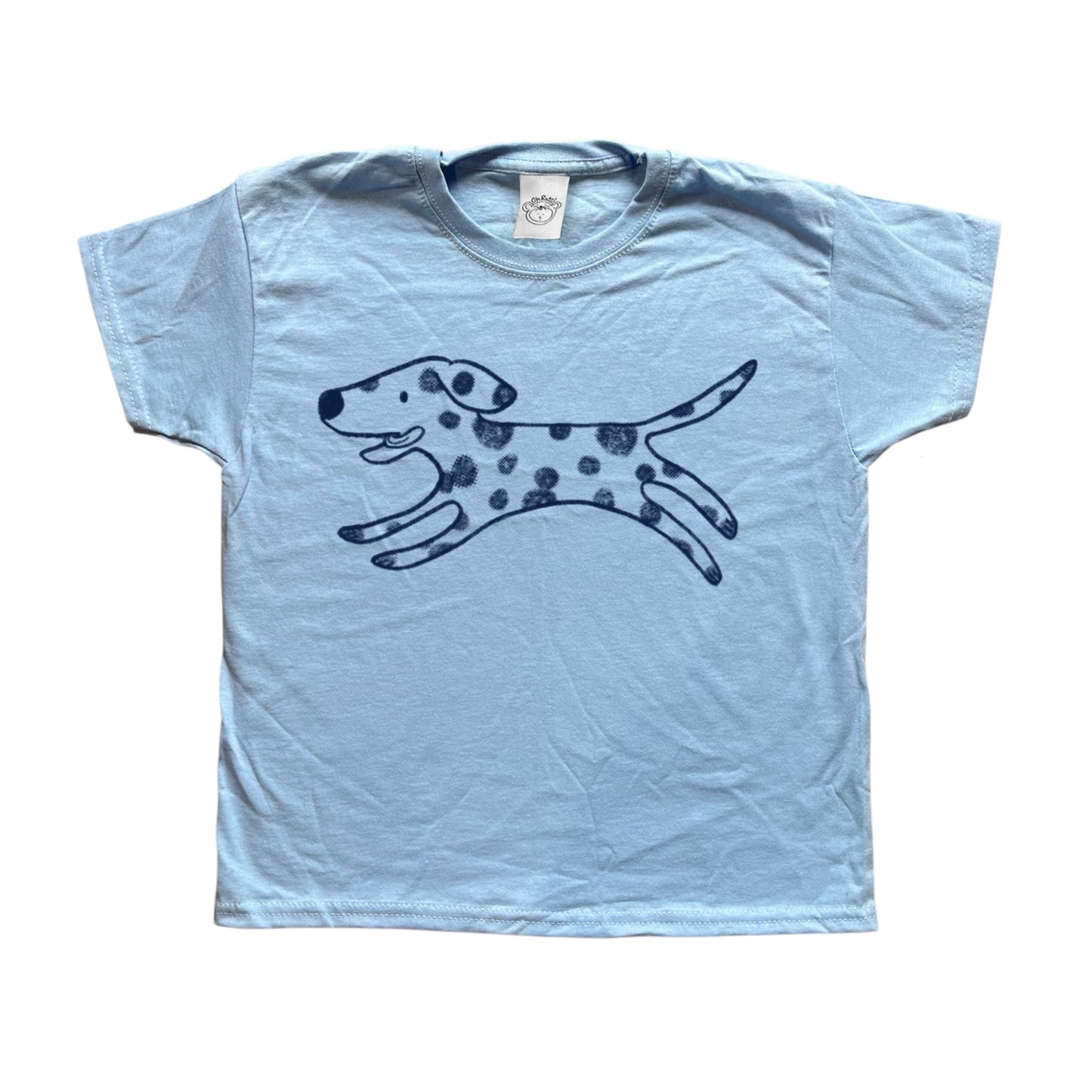 Polka dot dalmatian navy on baby blue Tee
