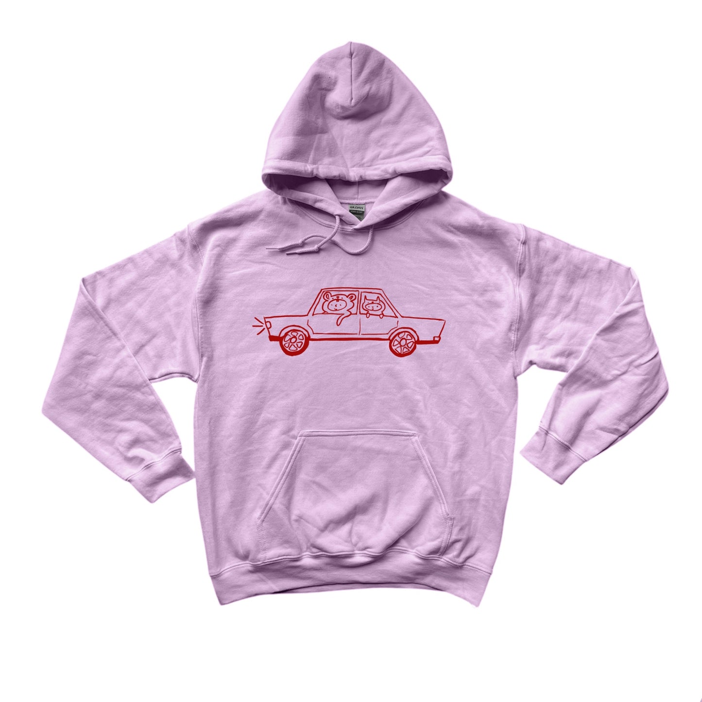 Critter road trip pink hoodie