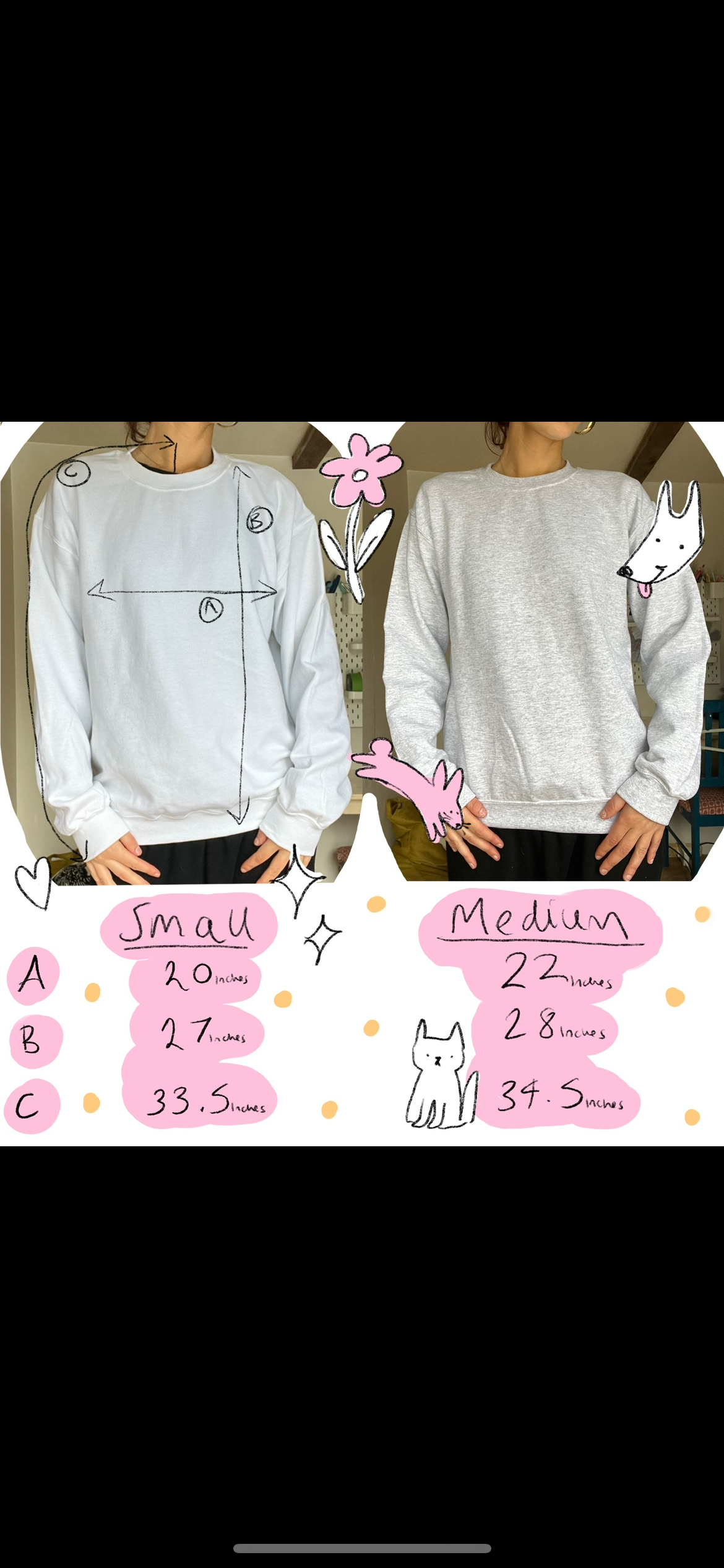 MEGA Polka dot dalmatian dog dark grey on grey sweatshirt