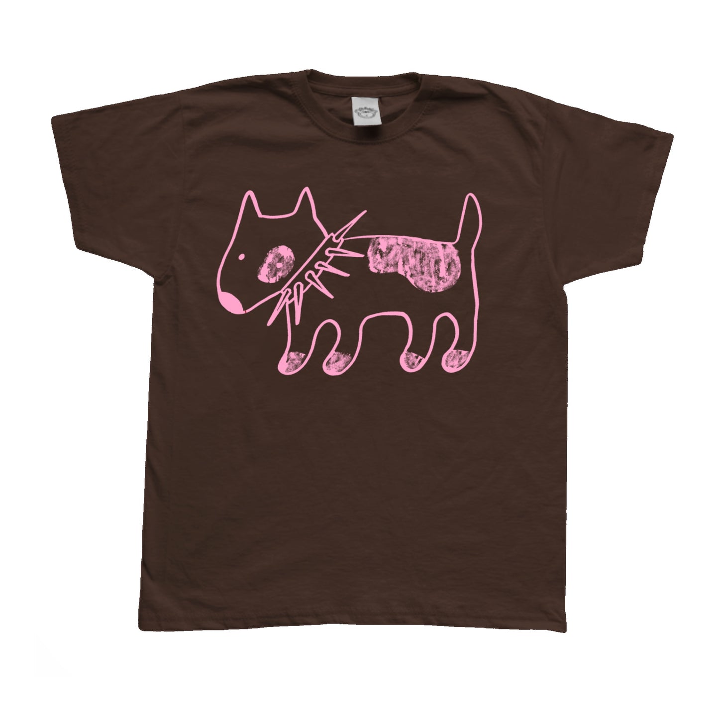 Spiky collar dog pink on brown Baby Tee