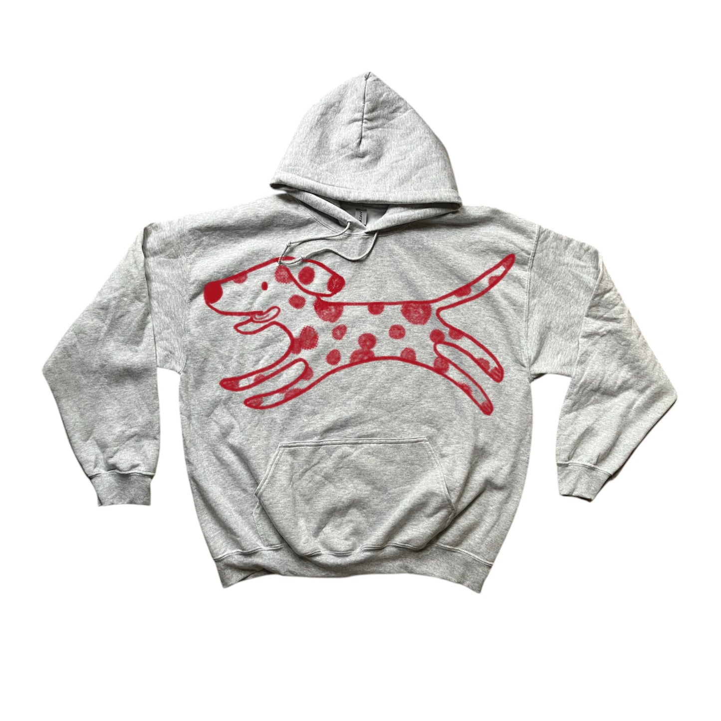 MEGA Polka dot dalmatian dog grey hoodie