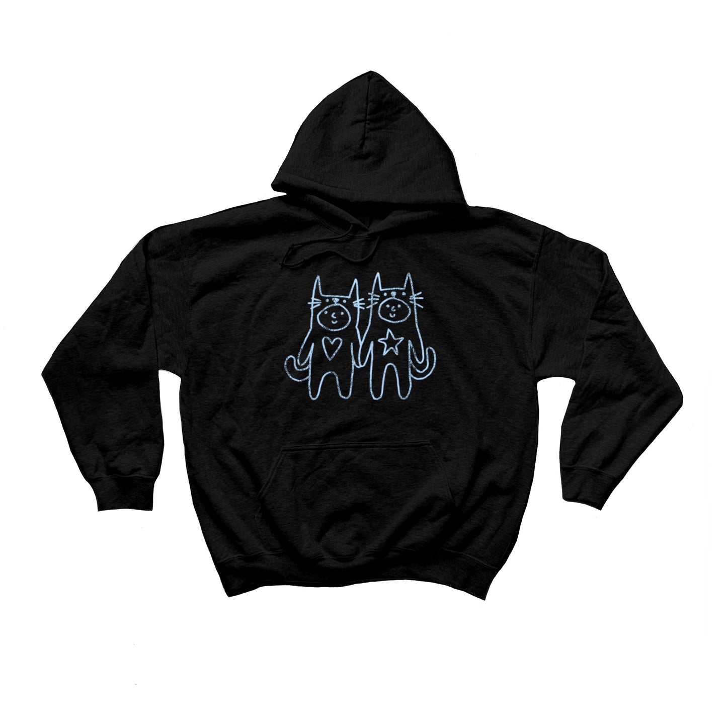 2 critters in love black hoodie