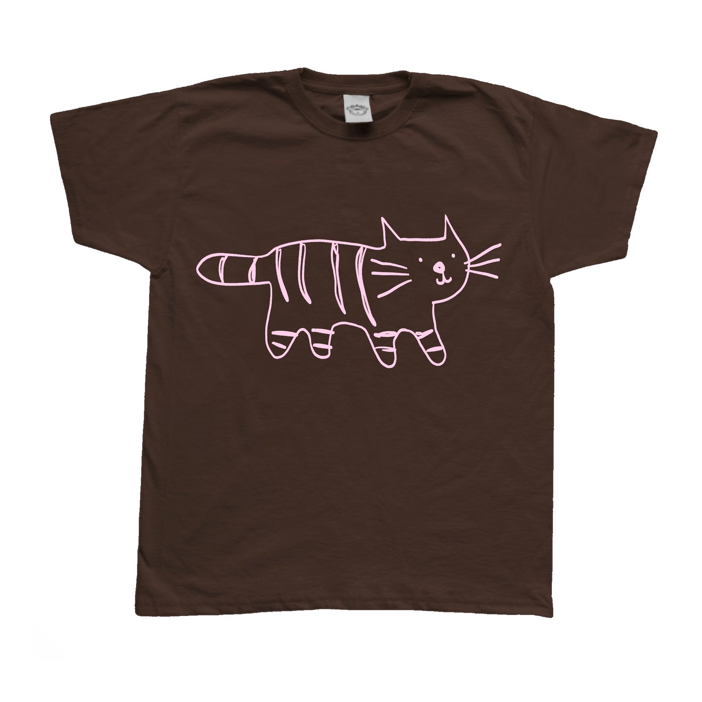 Tiger pink on brown Tee