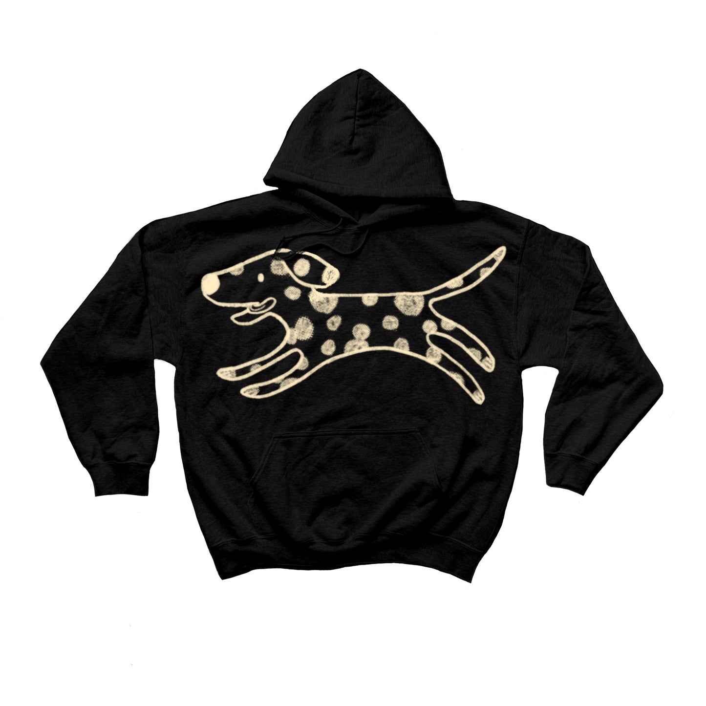 MEGA Polka dot dalmatian dog black hoodie
