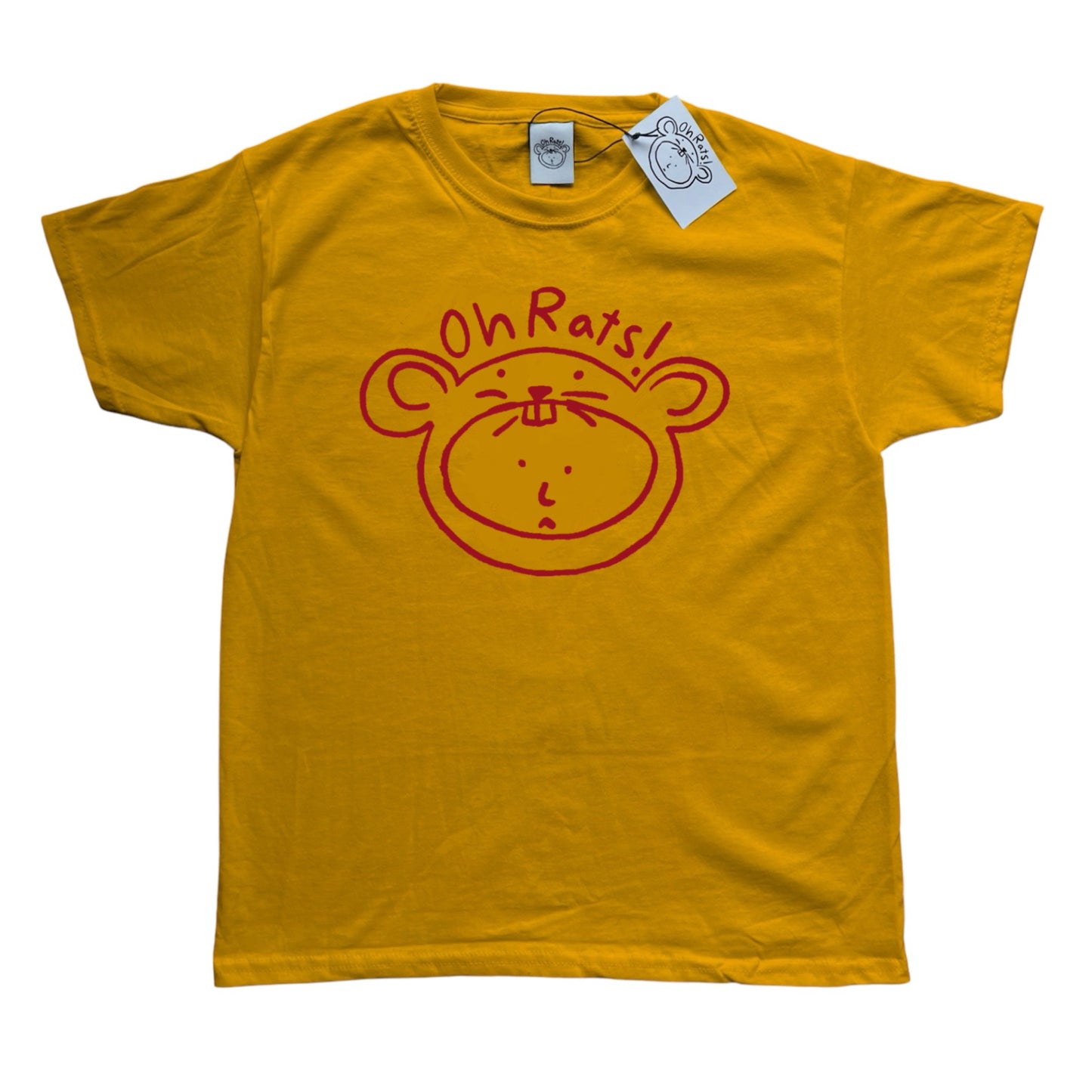 Oh Rats! Logo Red on Yellow baby tee