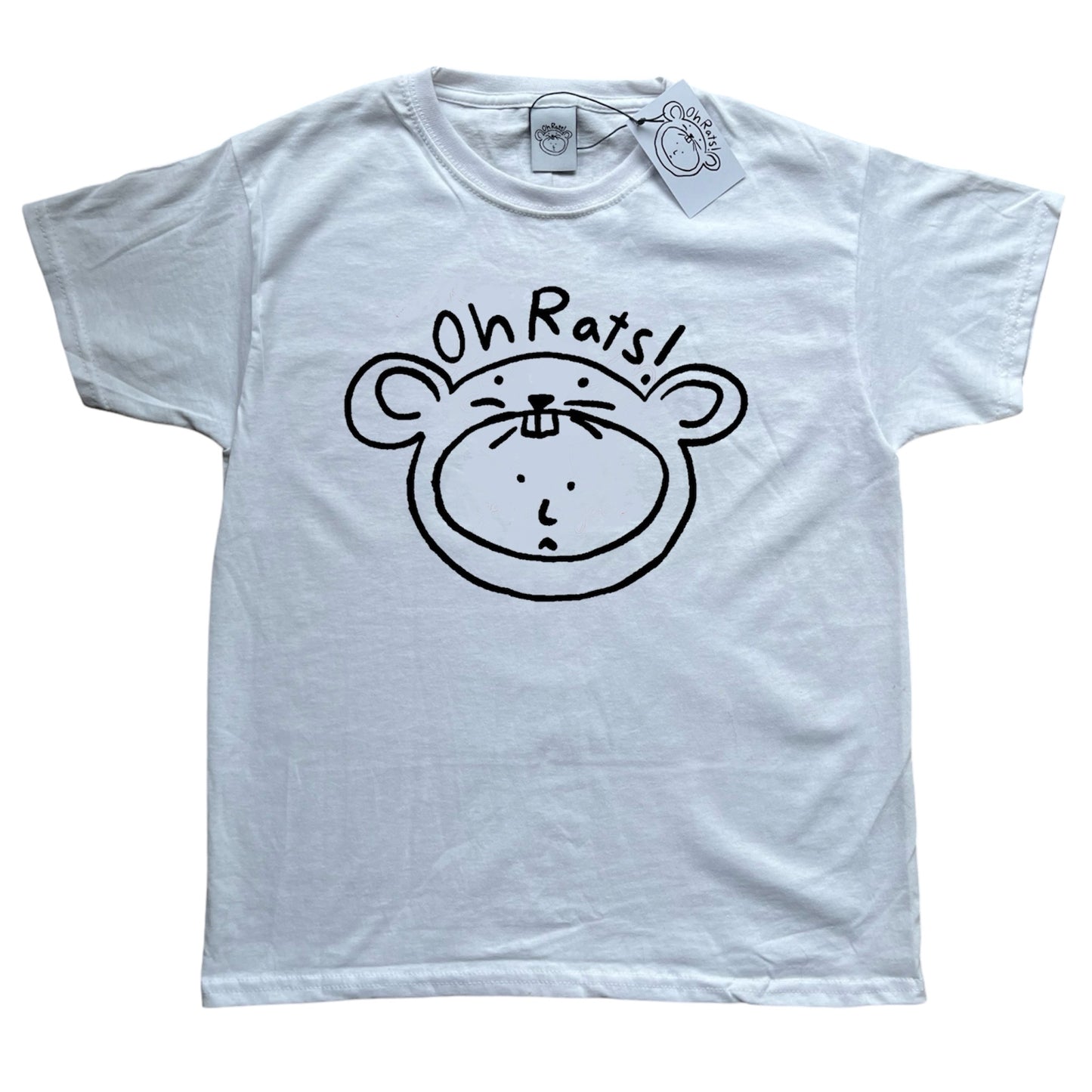 Oh Rats! Logo Black on White baby tee