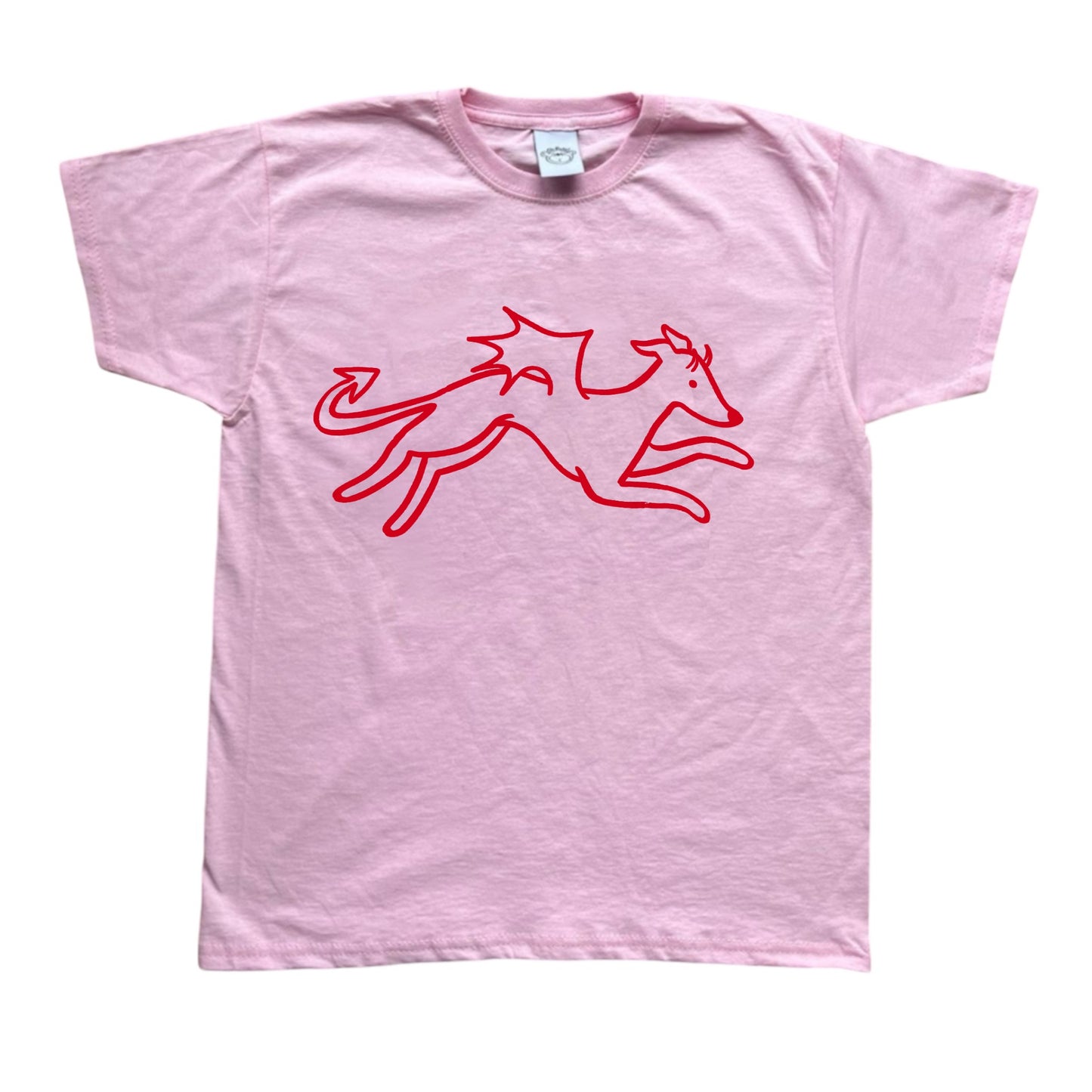 Devil dog red on pink Baby Tee