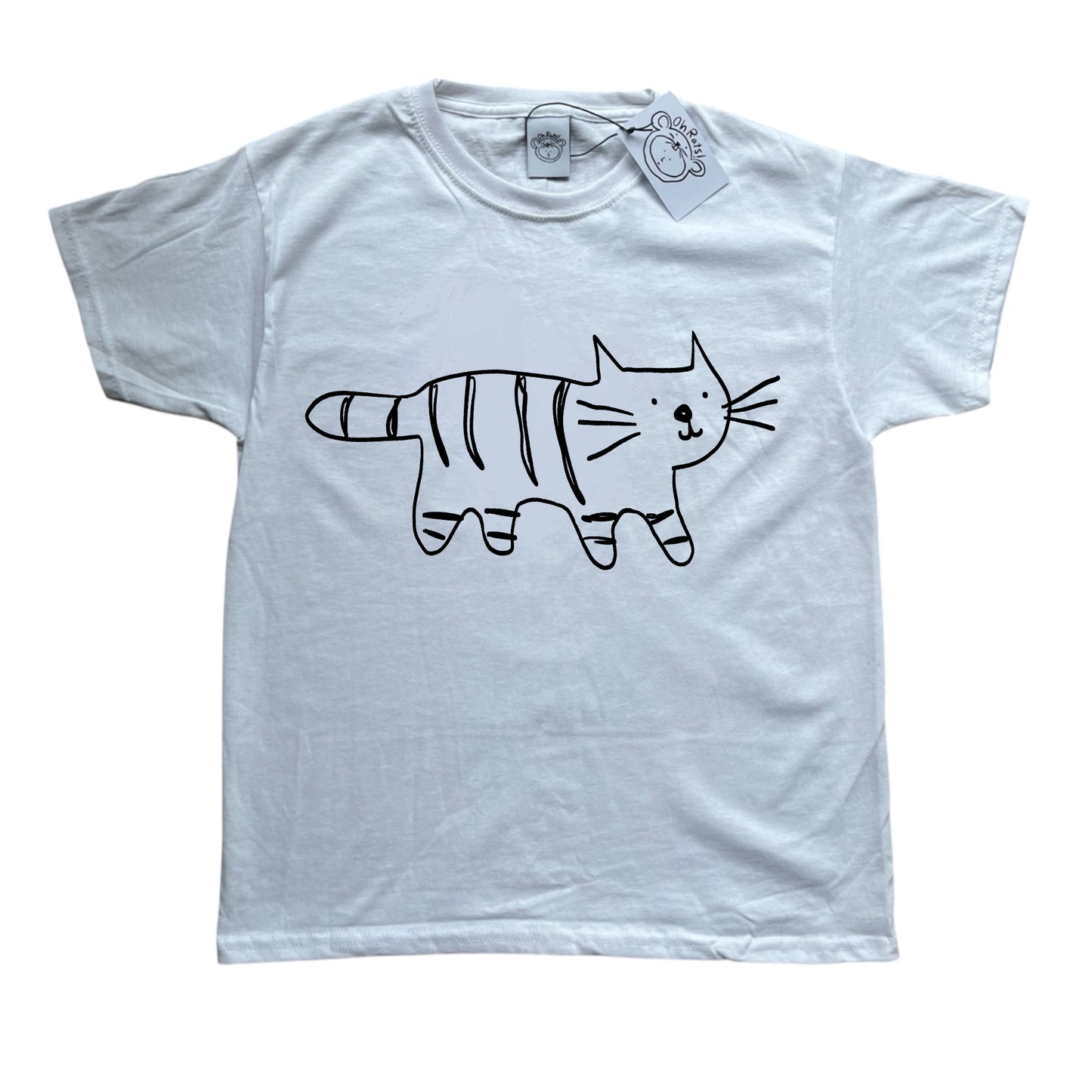 Tiger black on white Tee