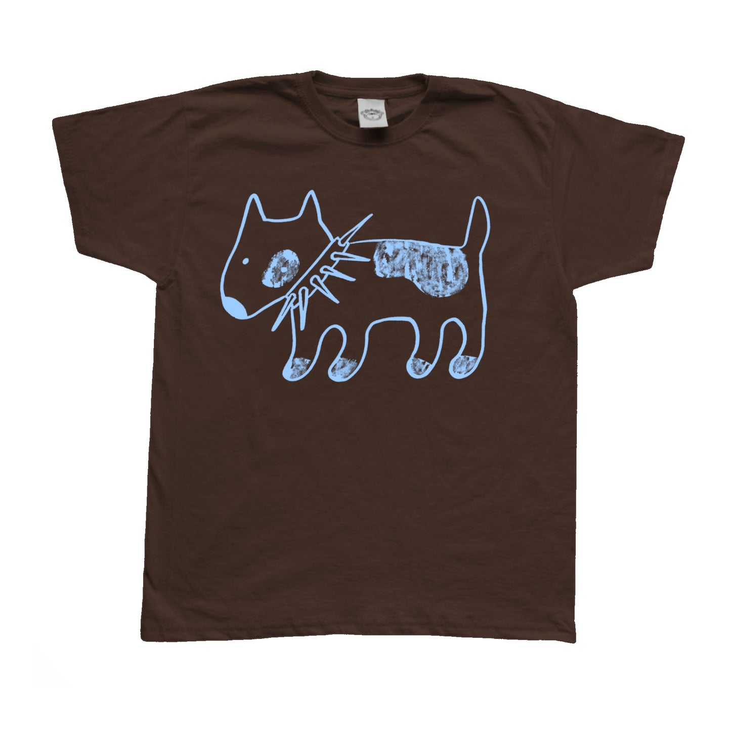 Spiky collar dog blue on brown Baby Tee