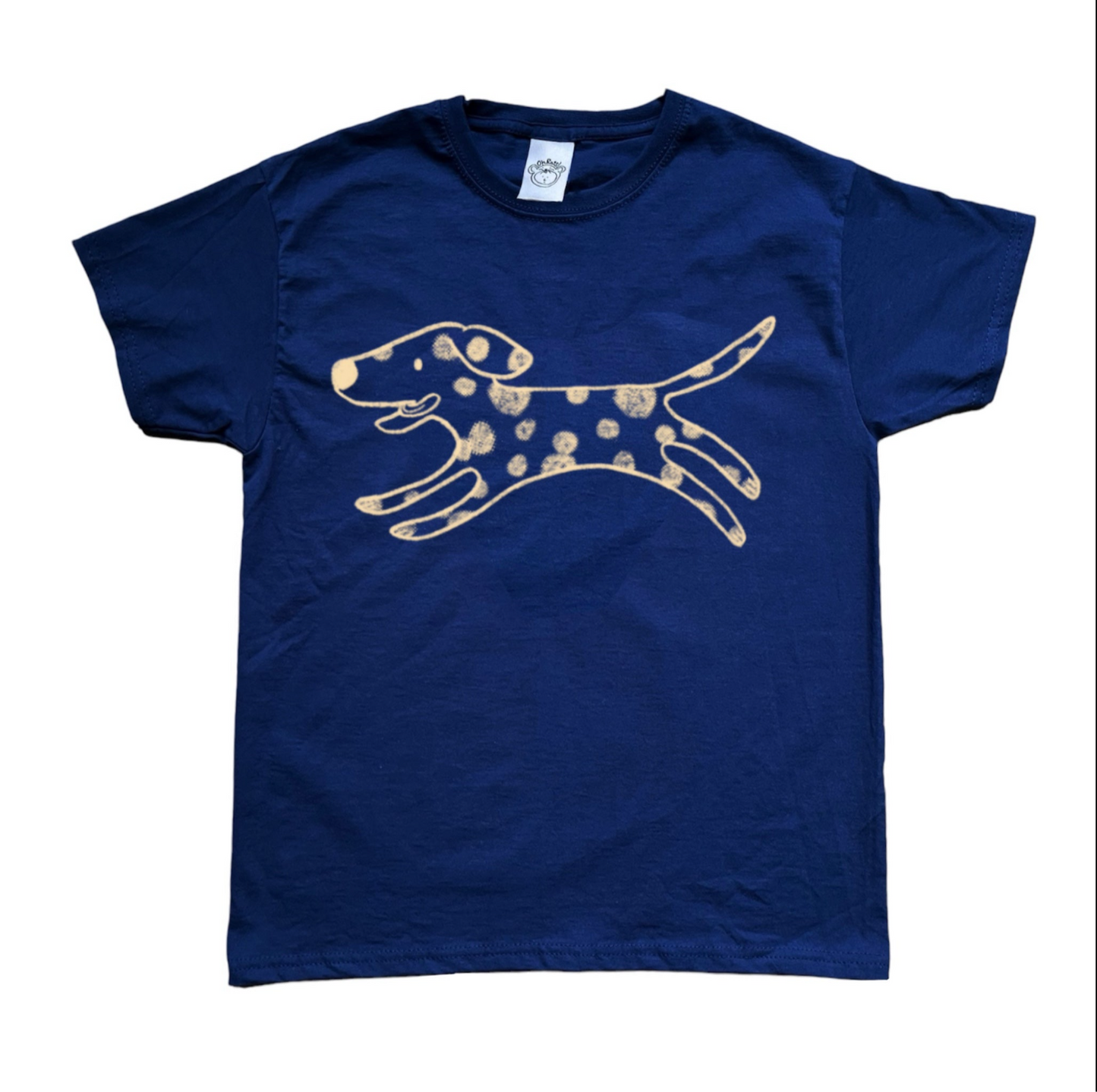 Polka dot dalmatian beige on navy Tee