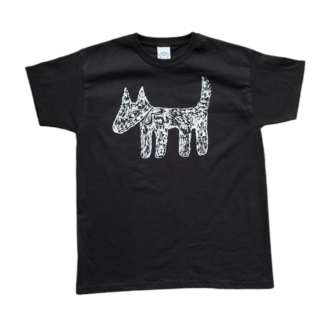Scruffy dog white on black Baby Tee
