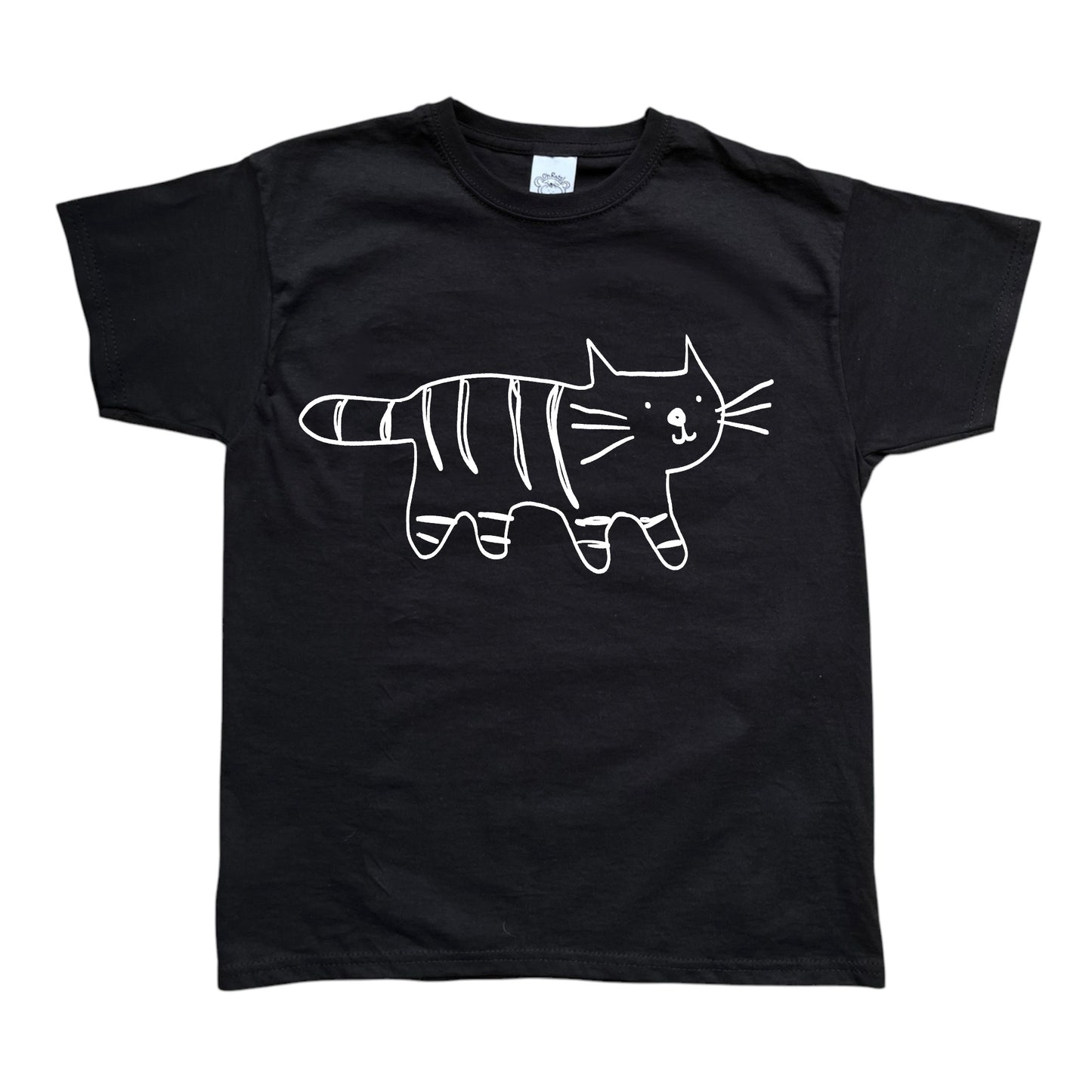Tiger white on black Tee