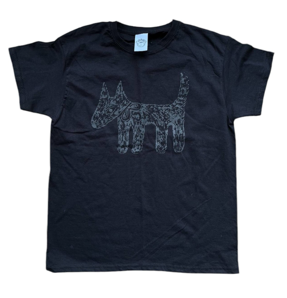 Scruffy dog grey on black Baby Tee