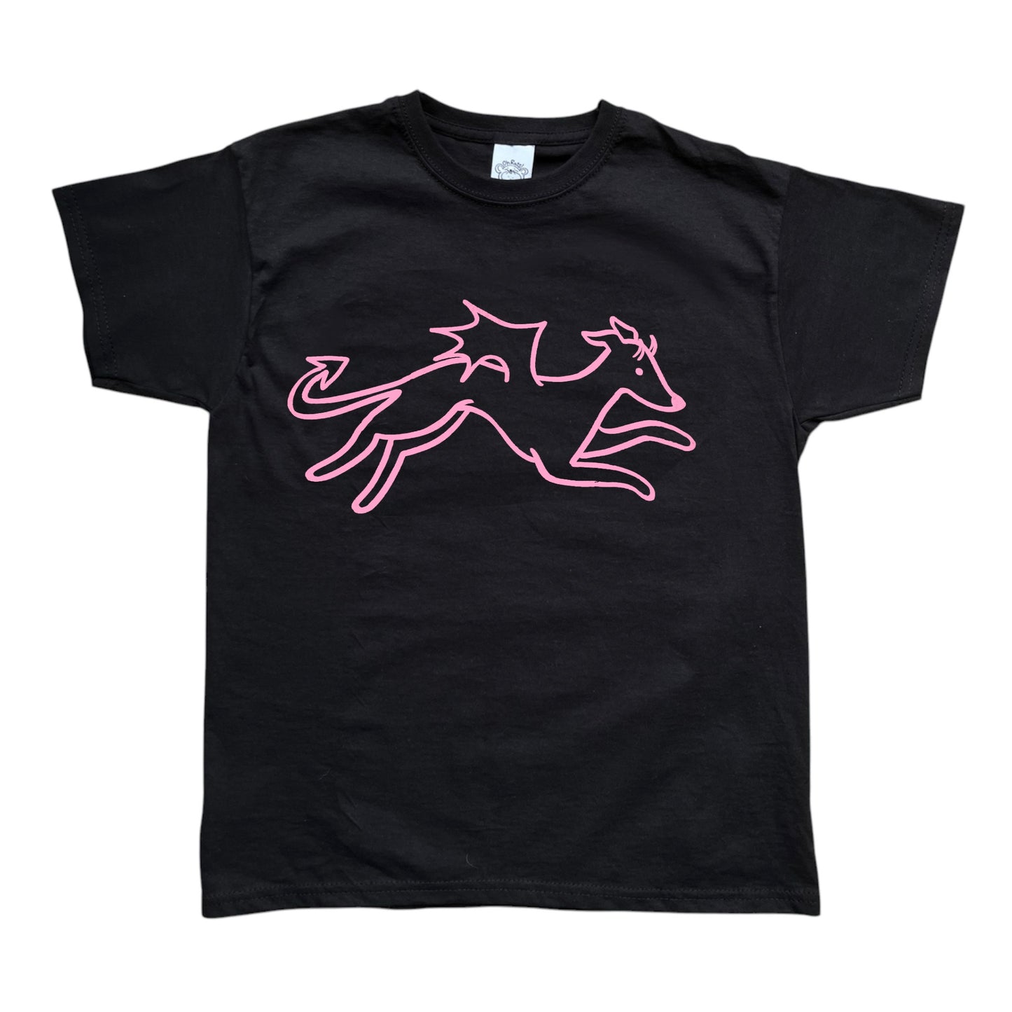 Devil dog pink on black Baby Tee