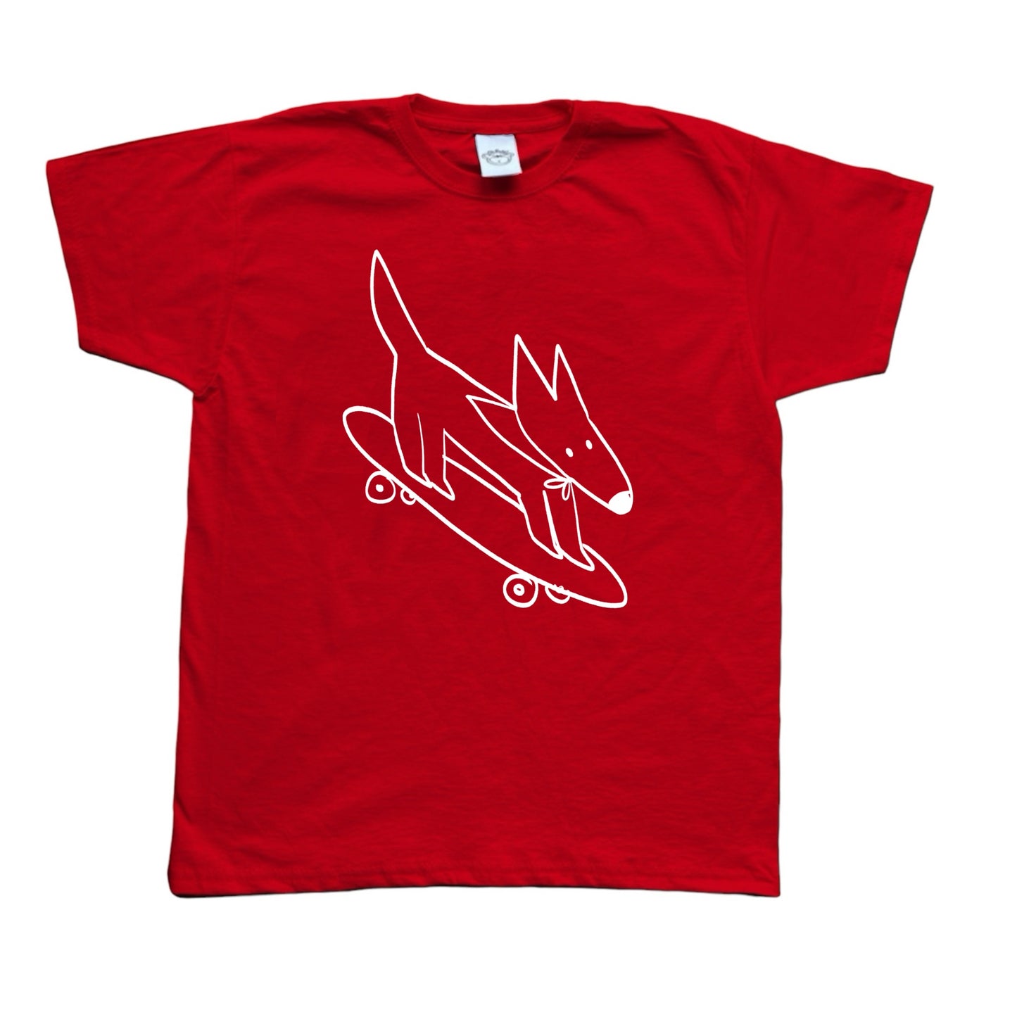 Skater dog white print Tee