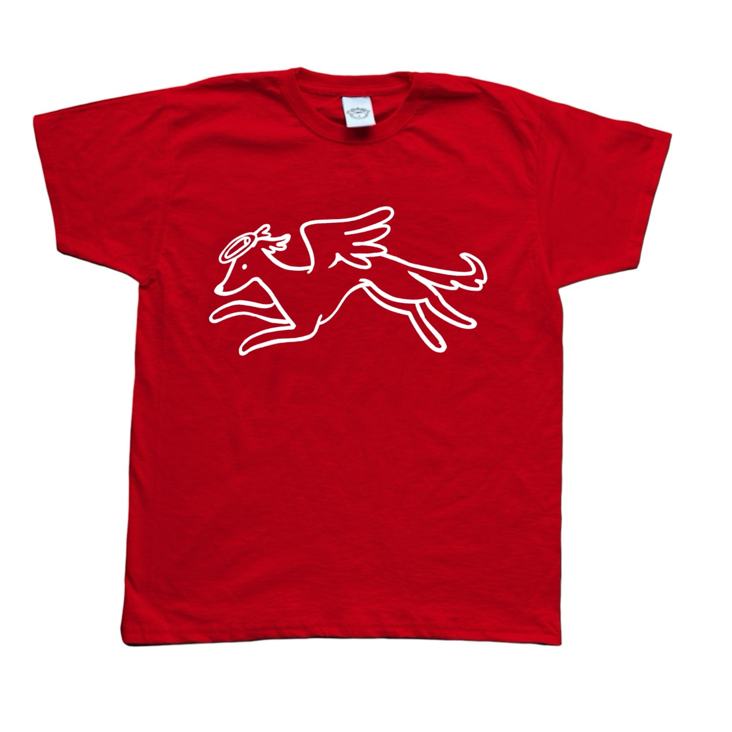 Heavenly Hound white on red Baby Tee