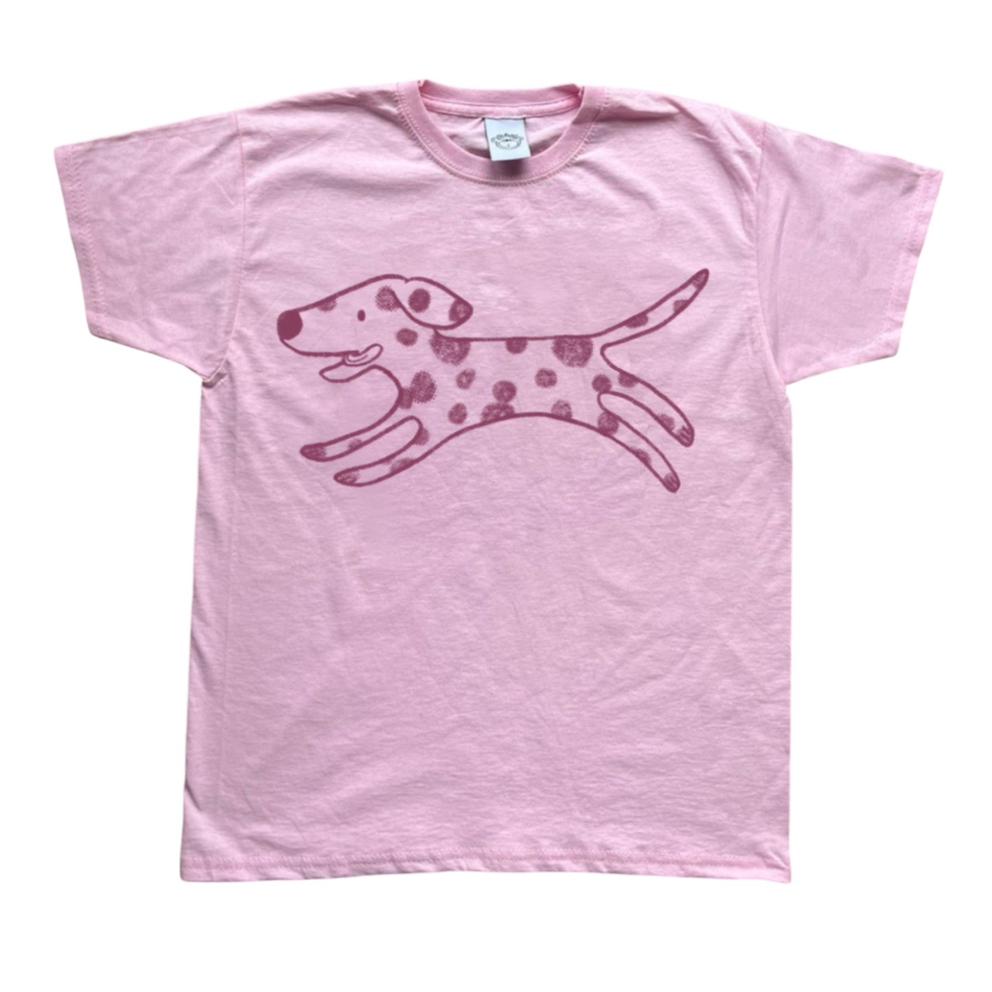 Polka dot Dalmatian burgundy on pink Baby Tee