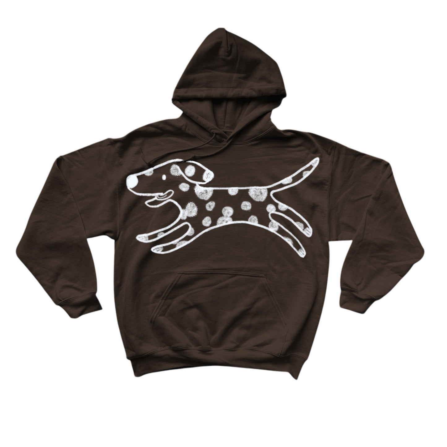 MEGA Polka dot dalmatian dog brown hoodie