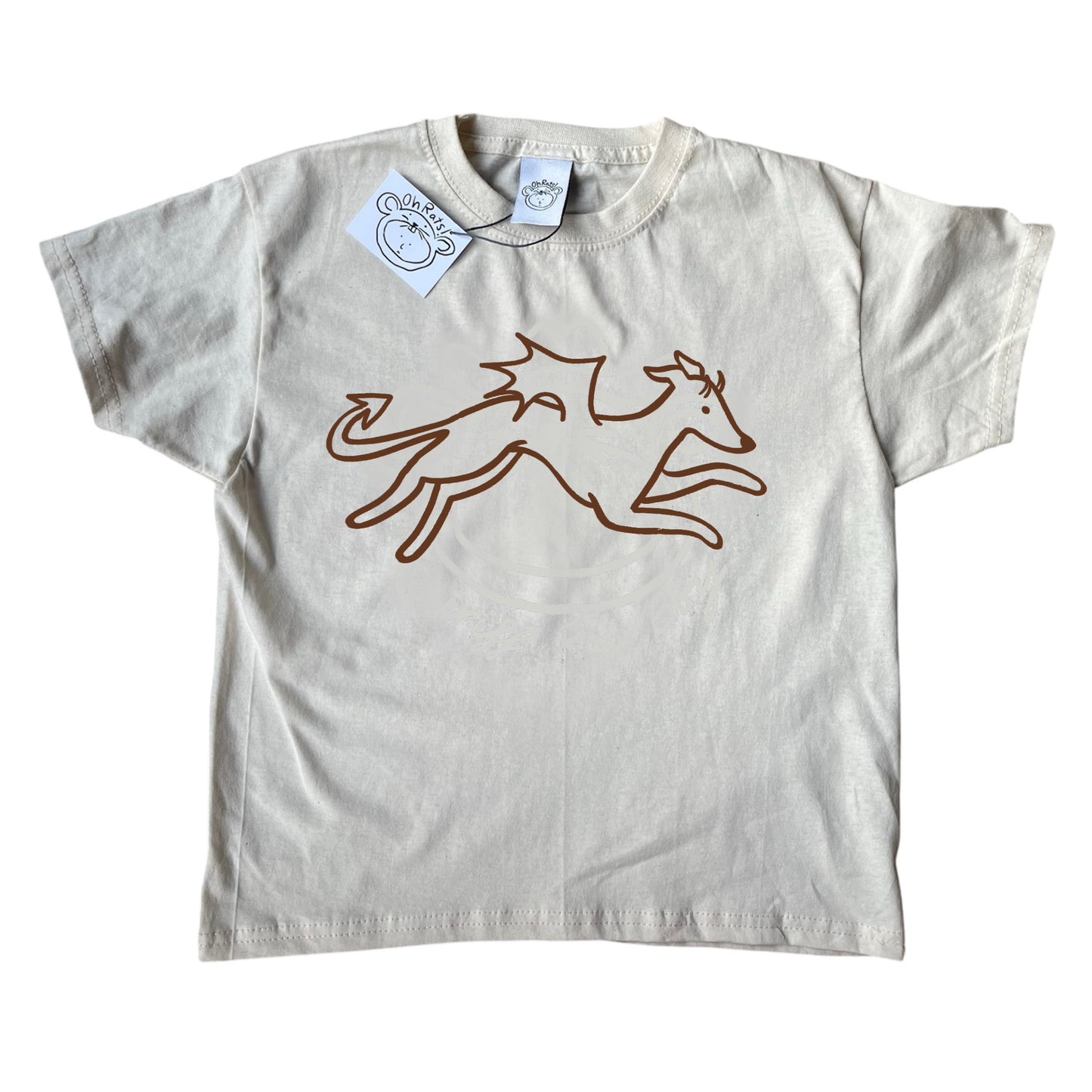 Devil dog brown on beige Baby Tee