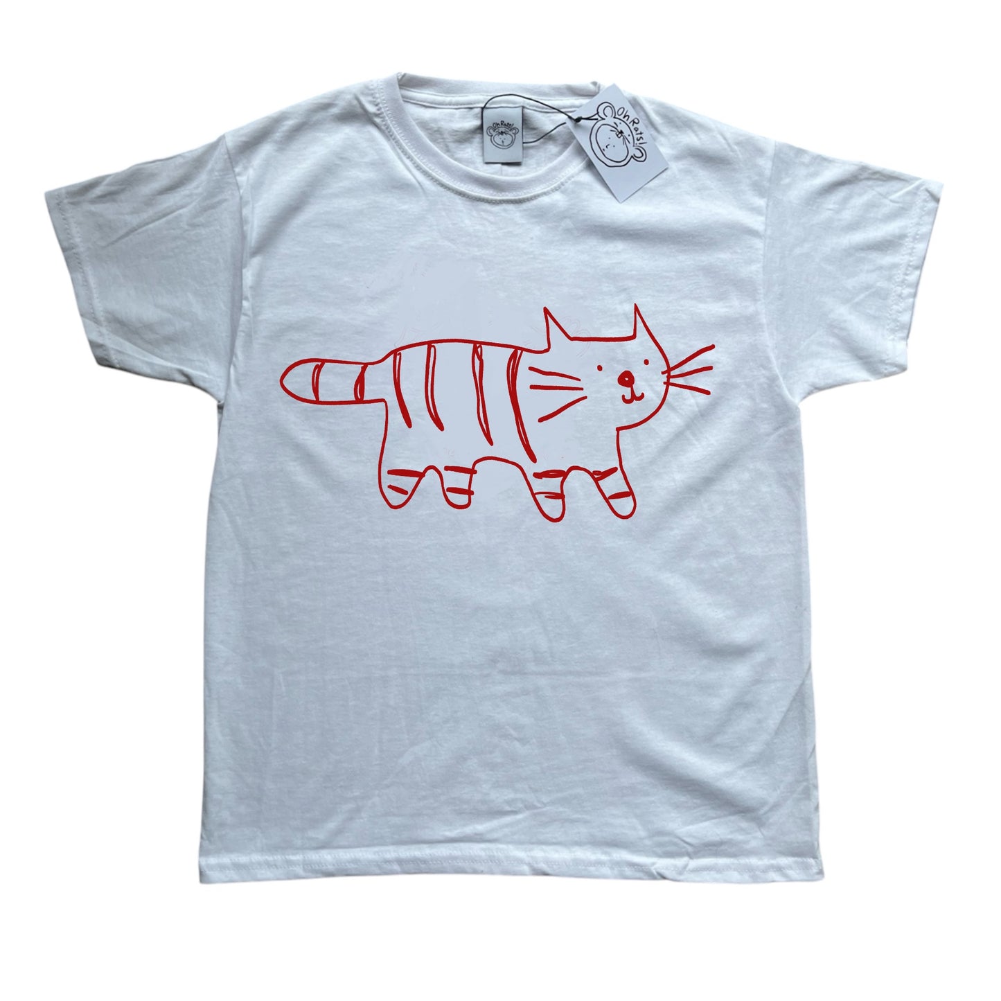 Tiger red on white Tee