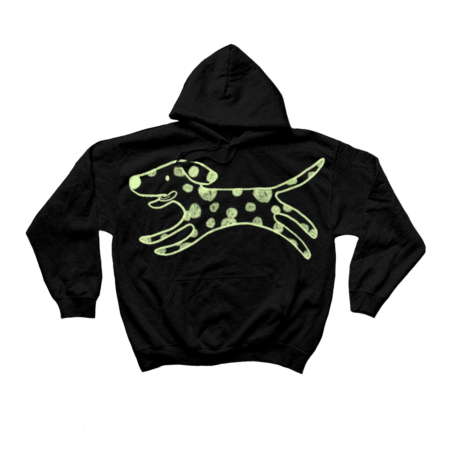 MEGA Polka dot dalmatian dog black hoodie
