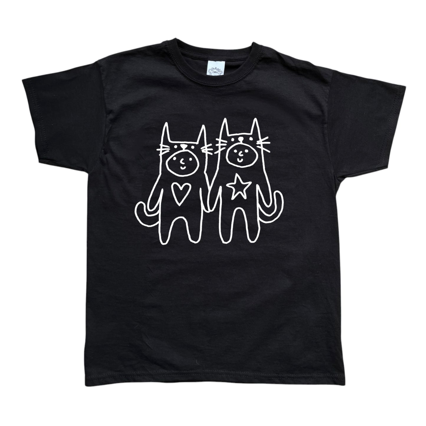 Two critters in love white on black Tee
