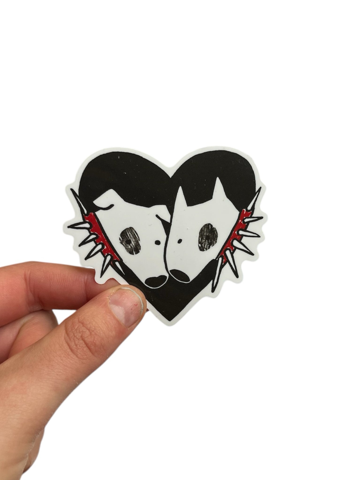 2 Spiky Collar Dogs in Love Sticker