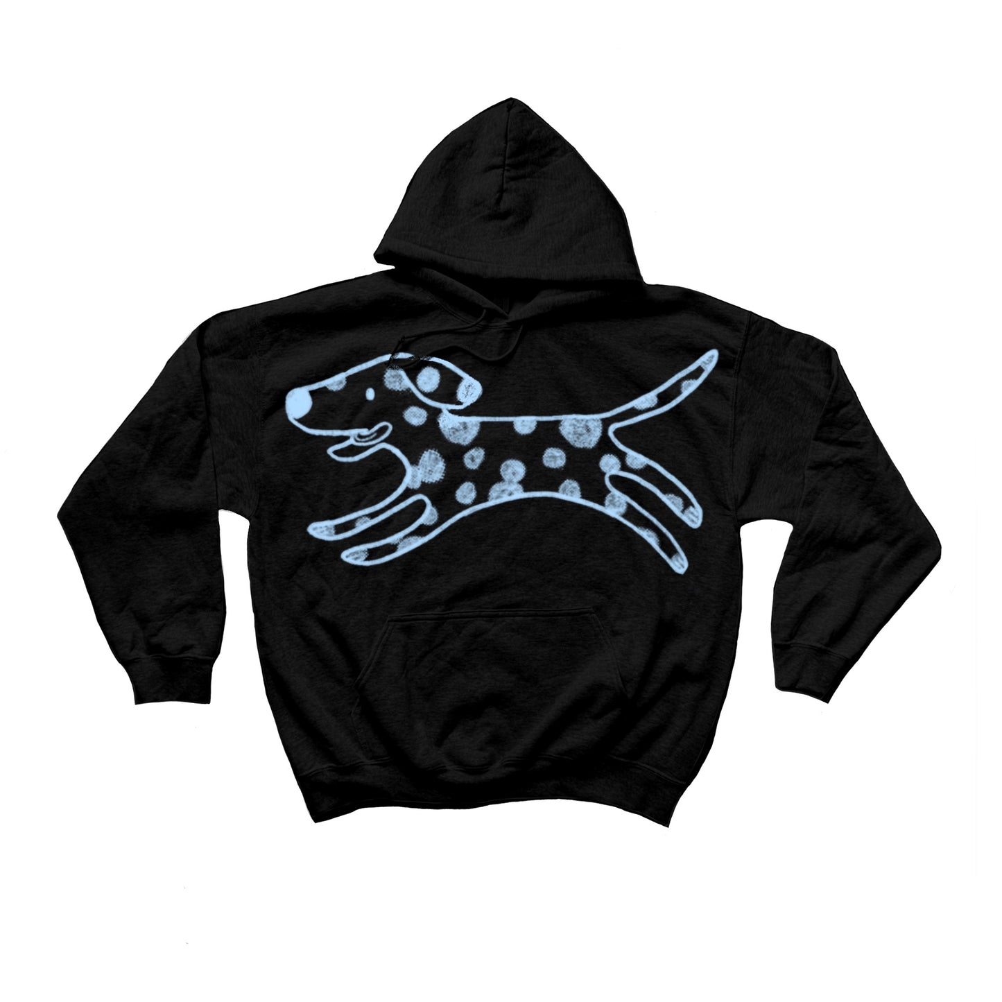 MEGA Polka dot dalmatian dog black hoodie