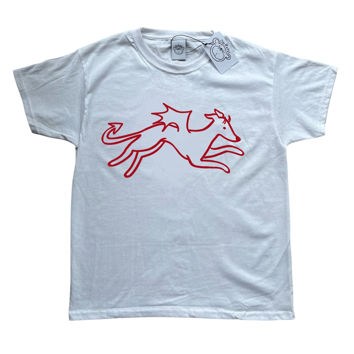 Devil dog red on white Baby Tee