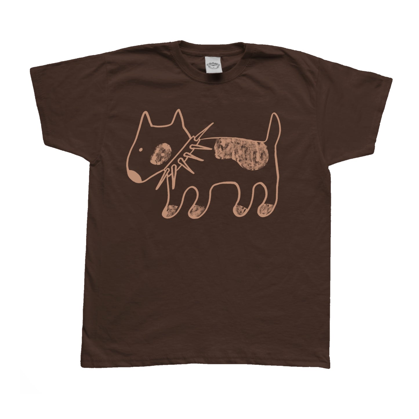 Spiky collar dog beige on brown Baby Tee