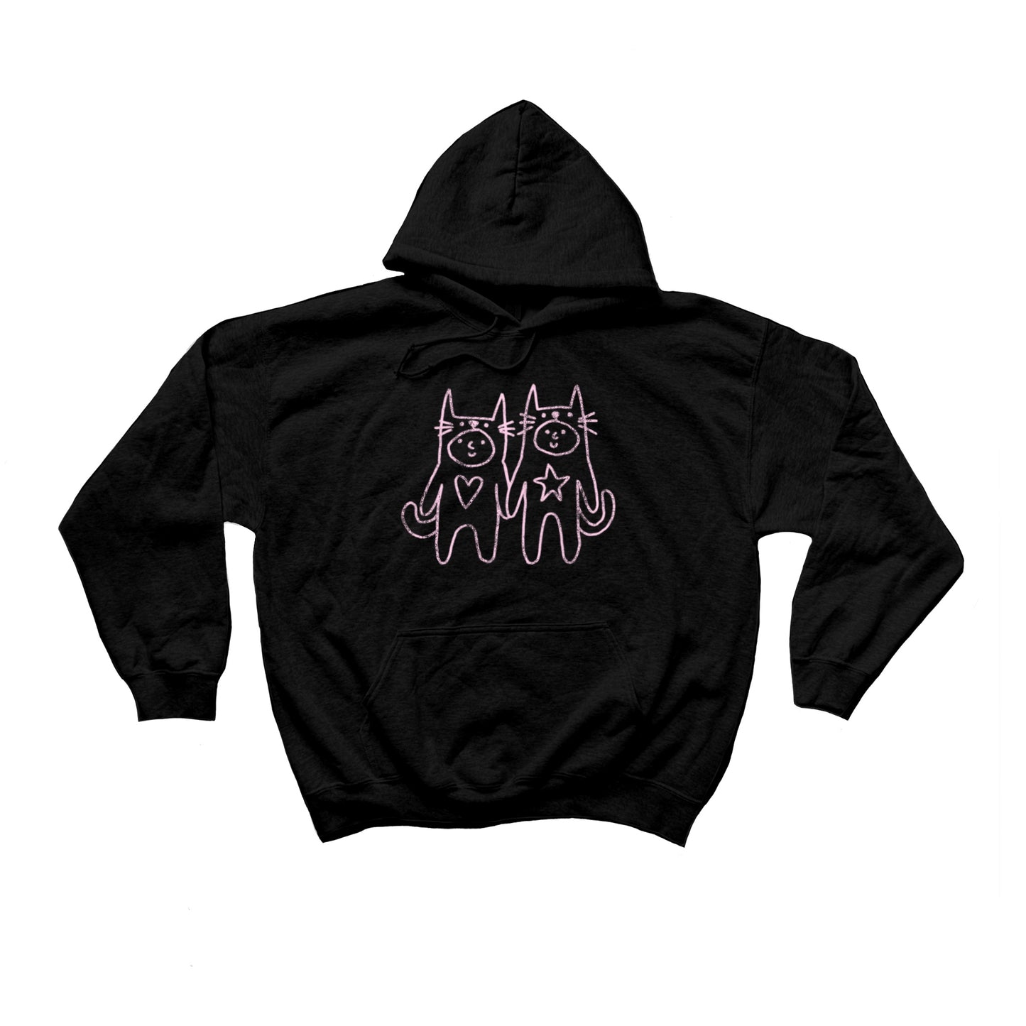 2 critters in love black hoodie