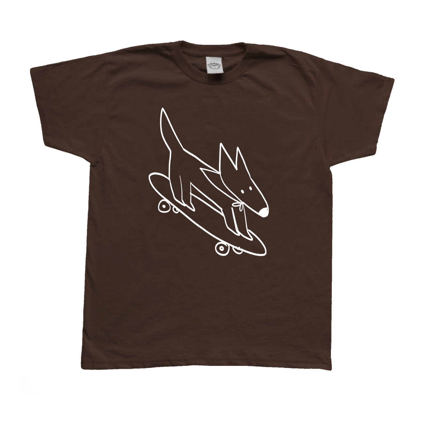 Skater dog white print Tee