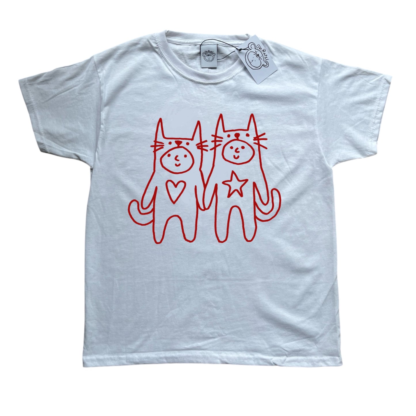 Two critters in love red on white Tee