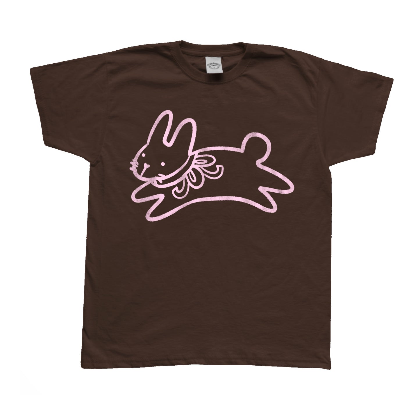Bow bunny pink on brown Tee