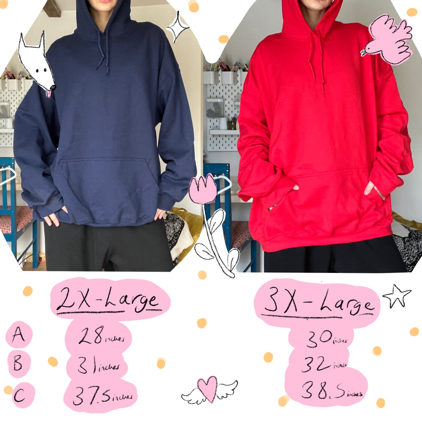 MEGA star dog red hoodie