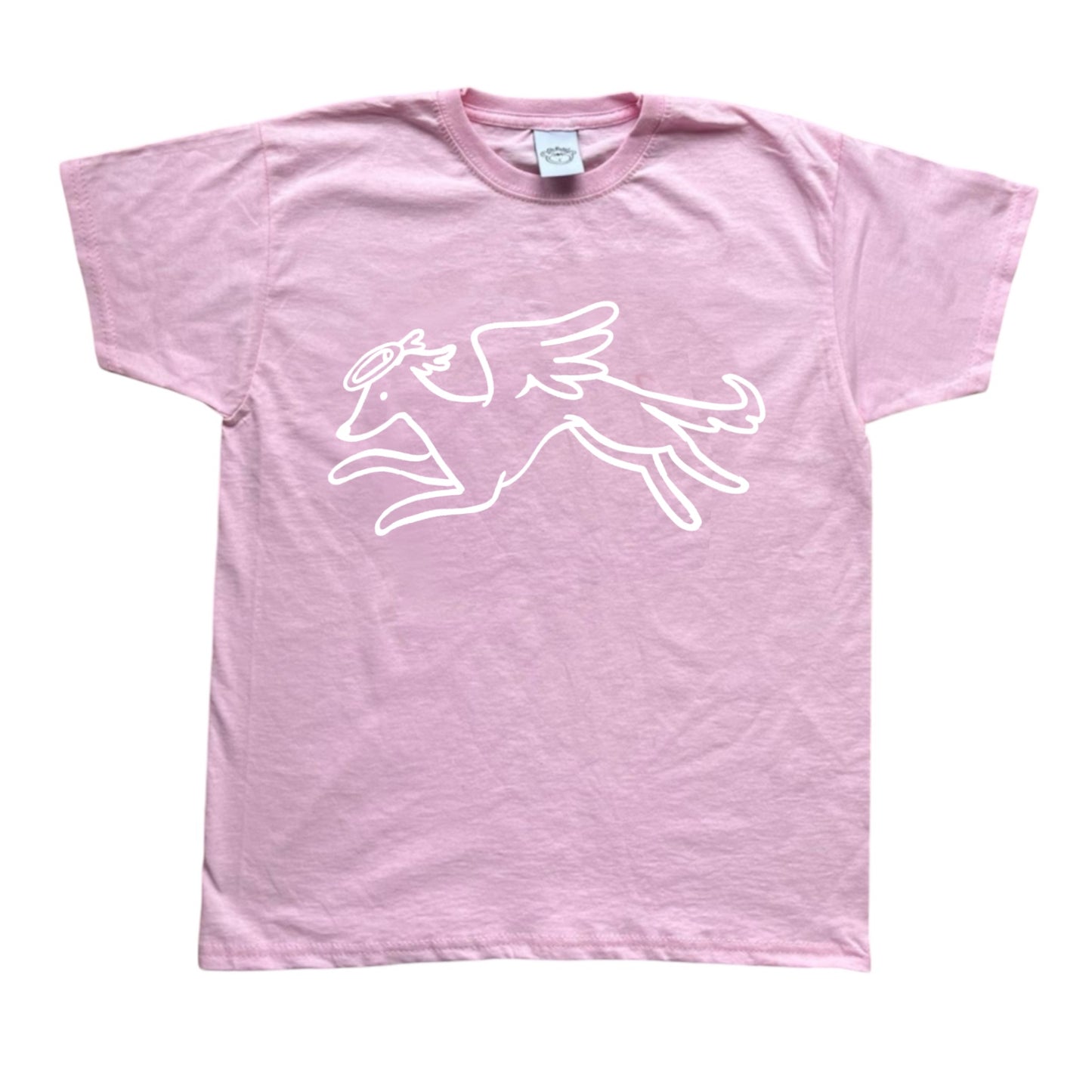 Heavenly Hound white on pink Baby Tee