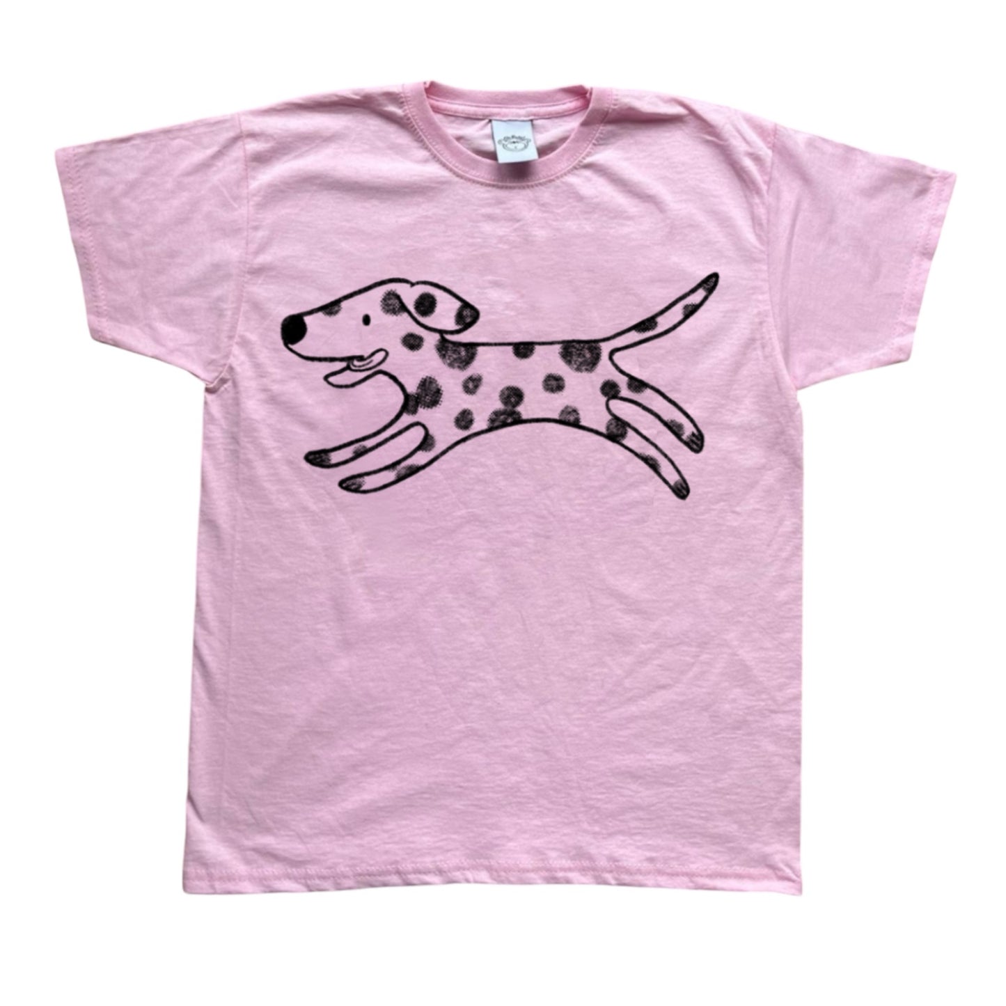 Polka dot dalmatian black on pink Tee
