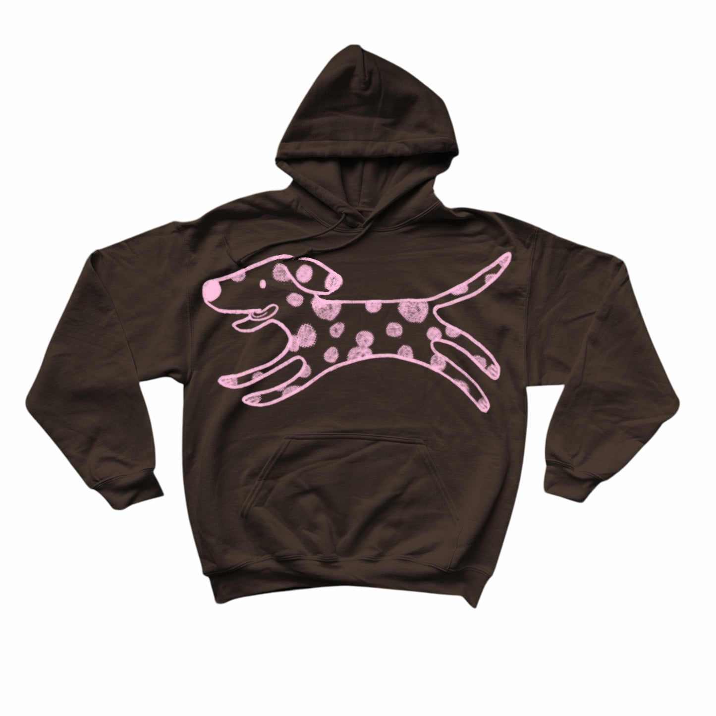 MEGA Polka dot dalmatian dog brown hoodie
