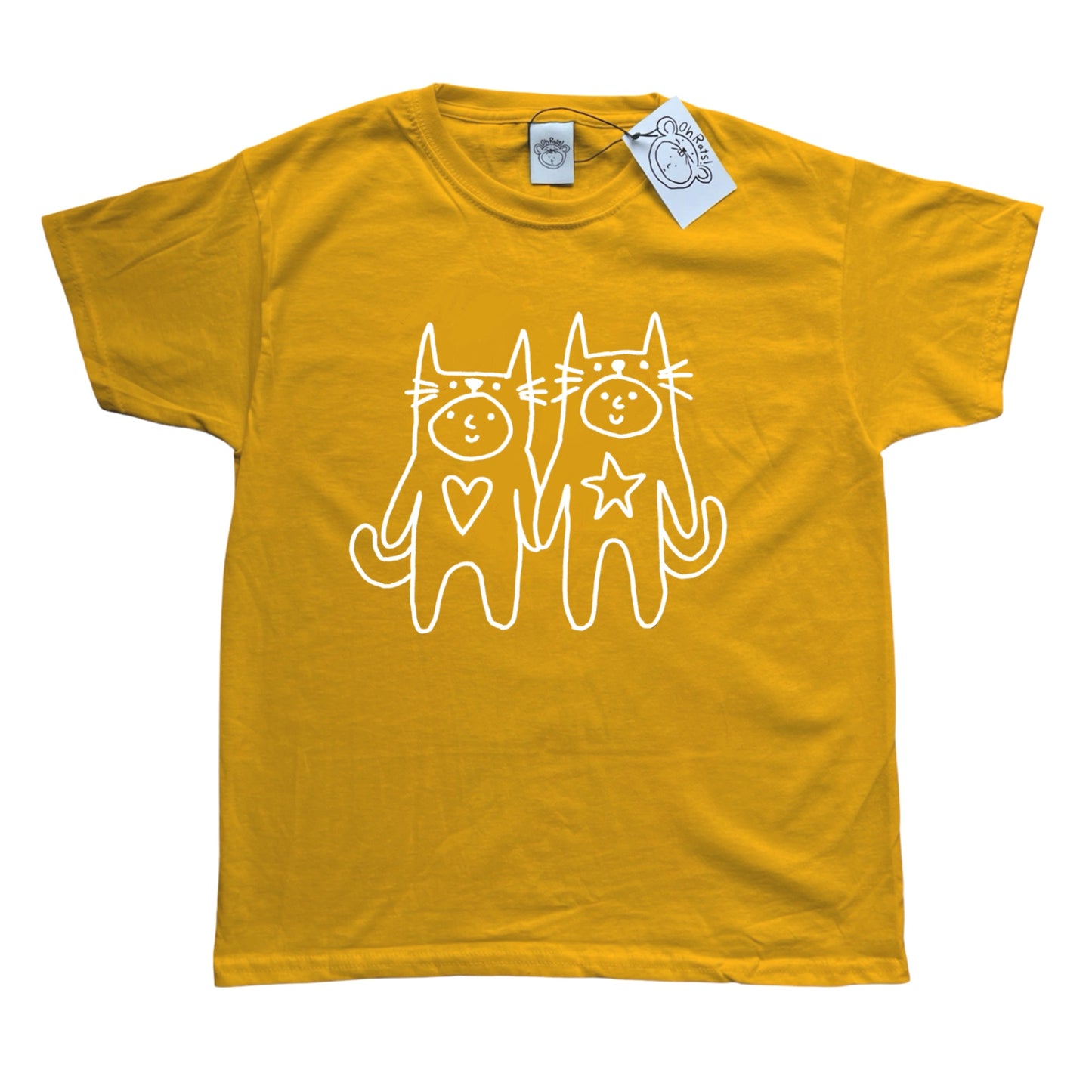 Two critters in love white on yellow Tee