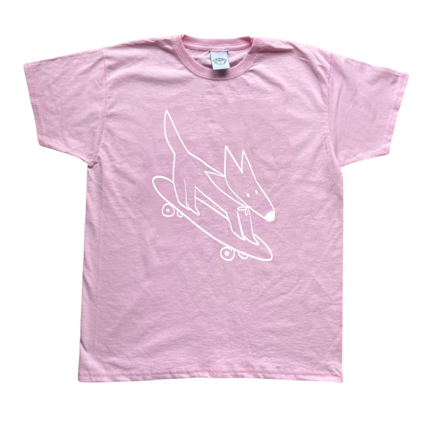 Skater dog white print Tee