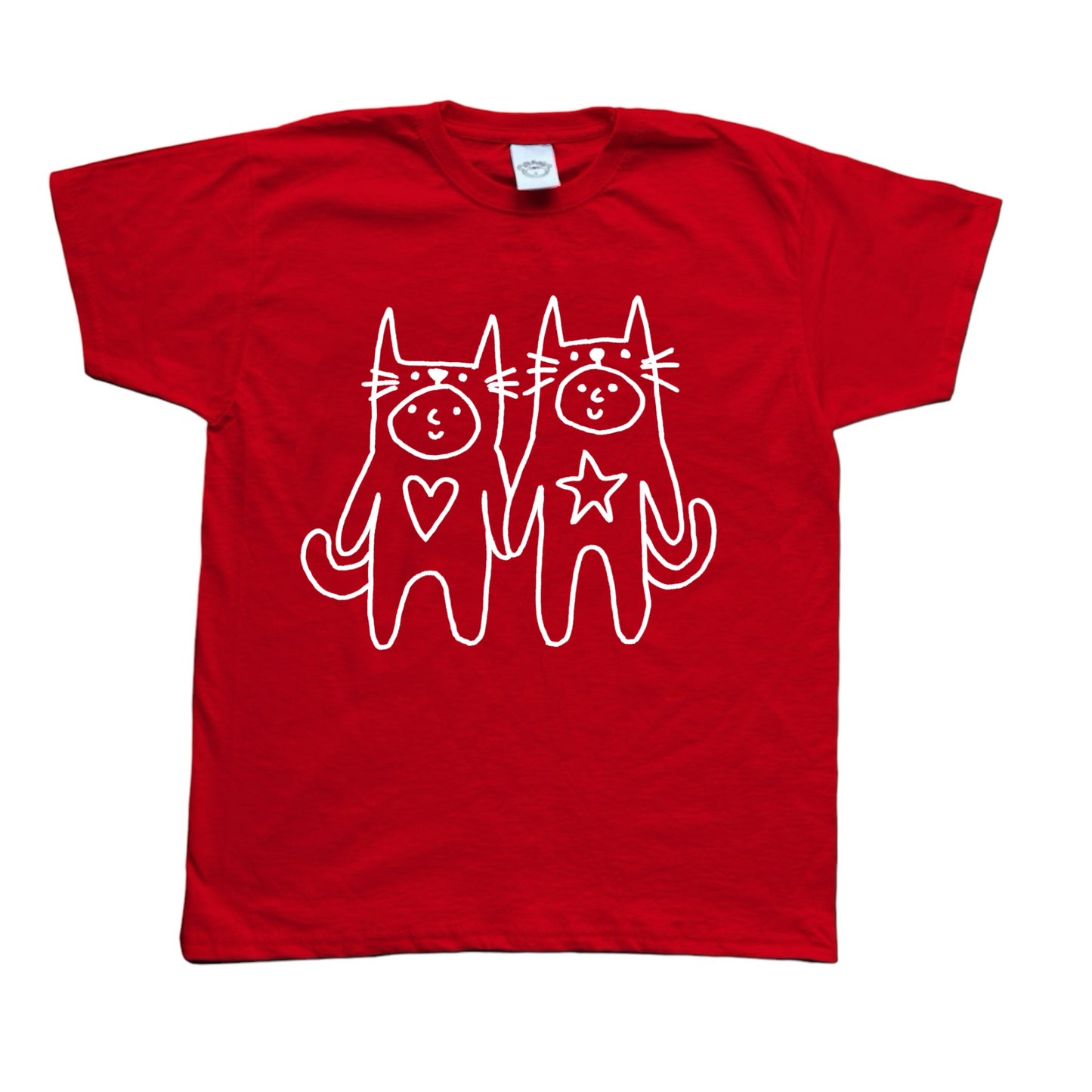 Two critters in love white on red Tee