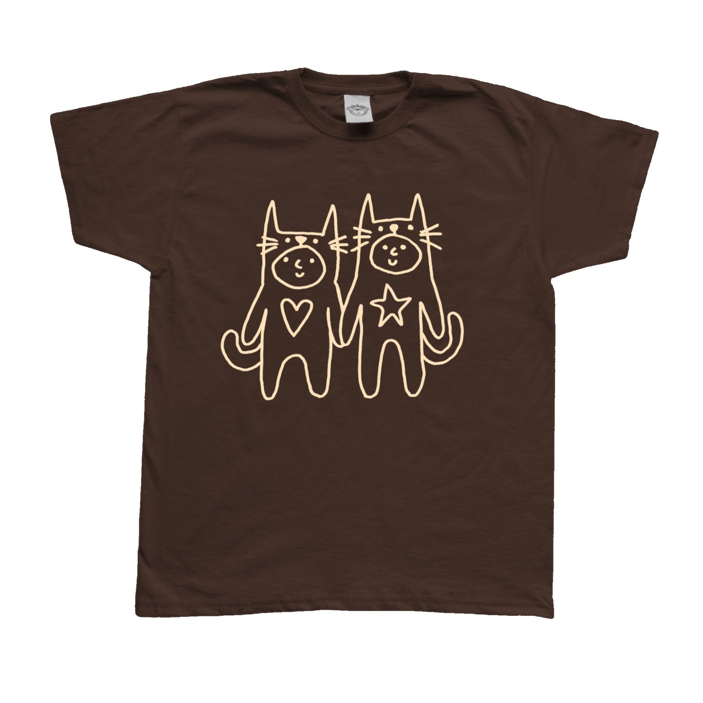 Two critters in love beige on brown Tee