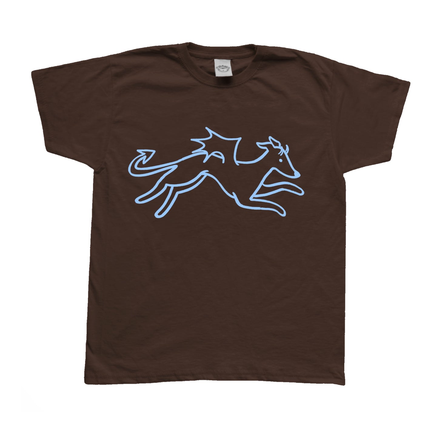 Devil Dog light blue on brown Baby Tee