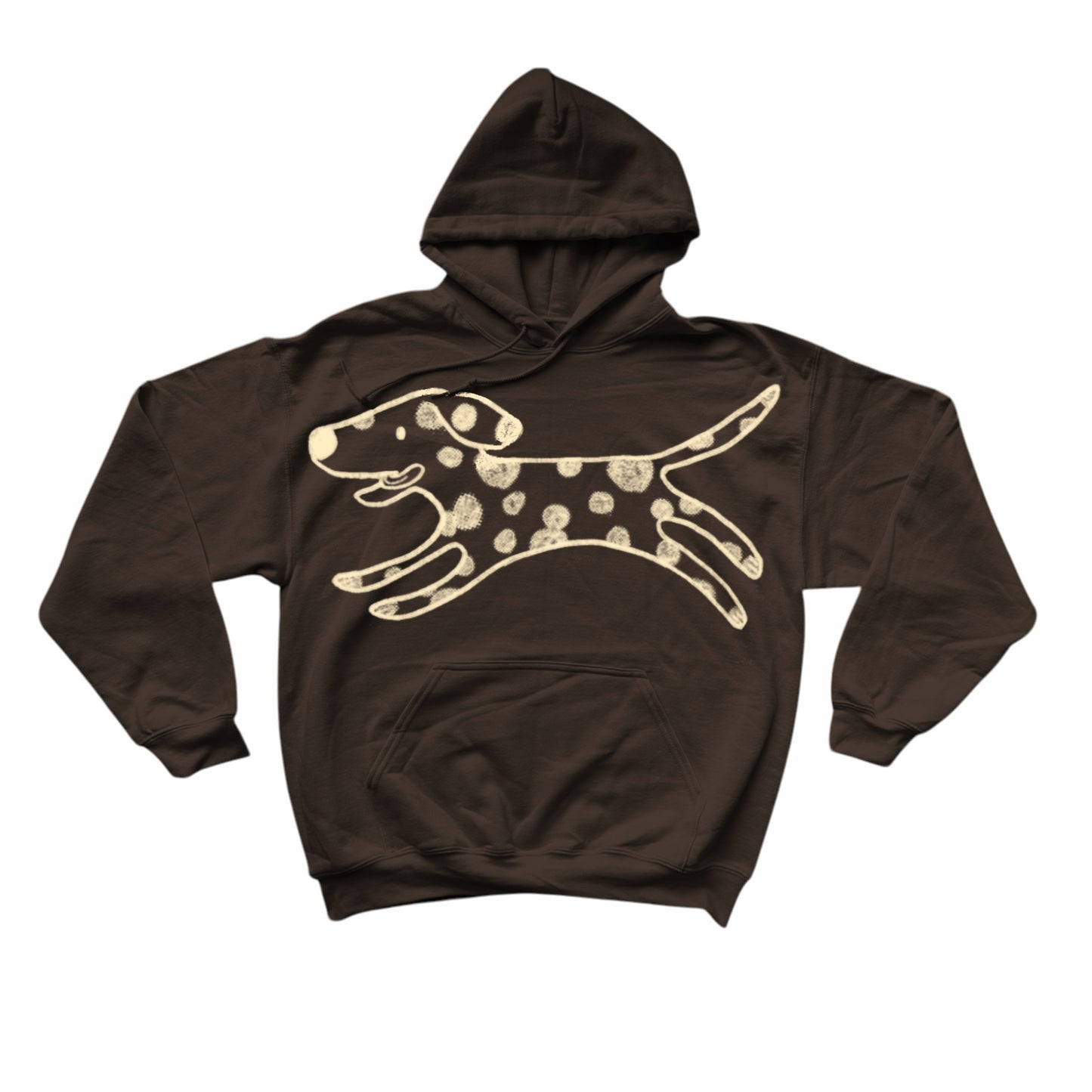 MEGA Polka dot dalmatian dog brown hoodie