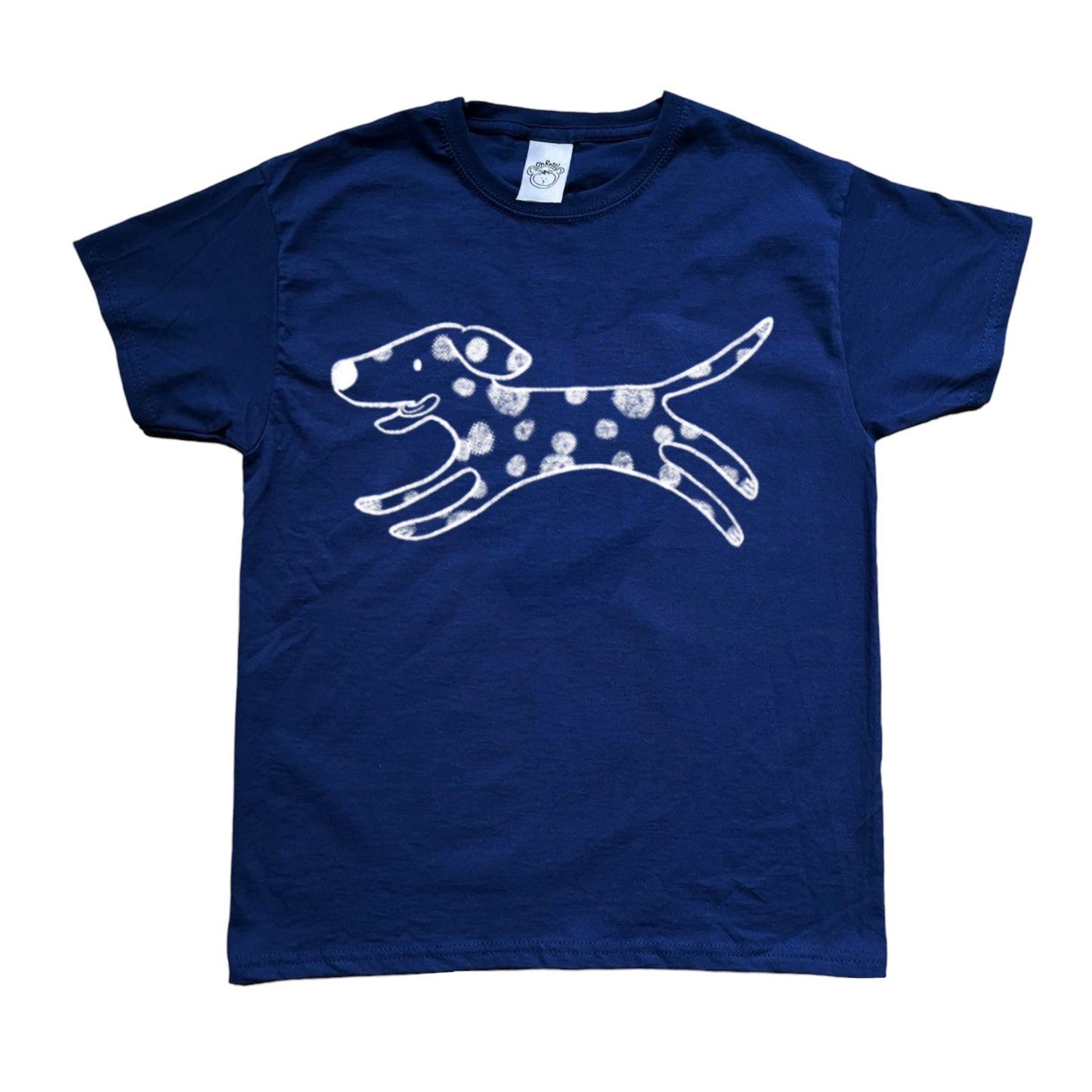 Polka dot dalmatian white on navy Tee