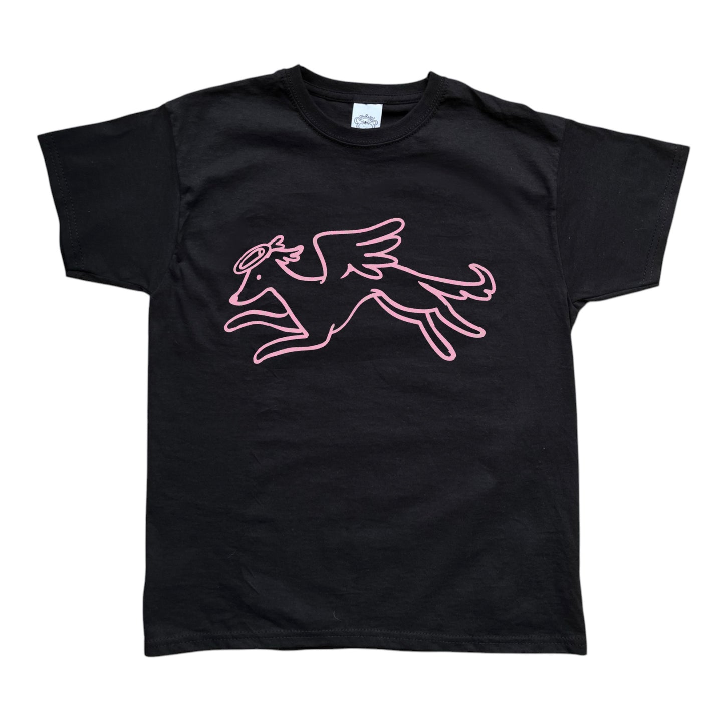 Heavenly Hound pink on black Baby Tee
