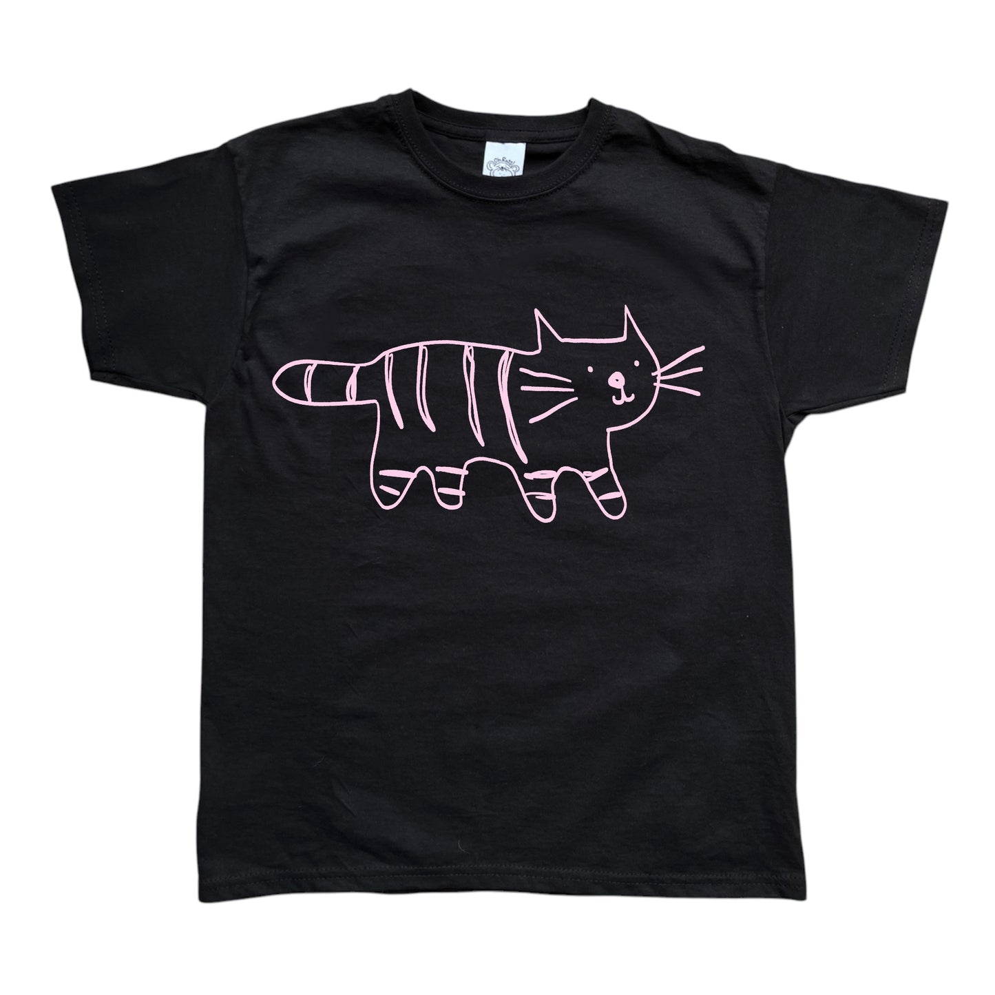 Tiger light pink on black Tee